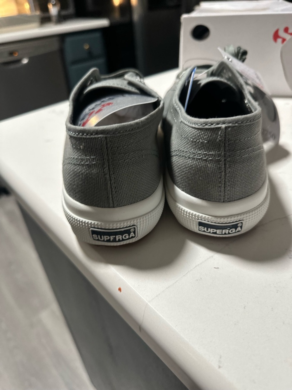 Superga Grey Canvas Low-Top Sneakers - Picture 3 of 7
